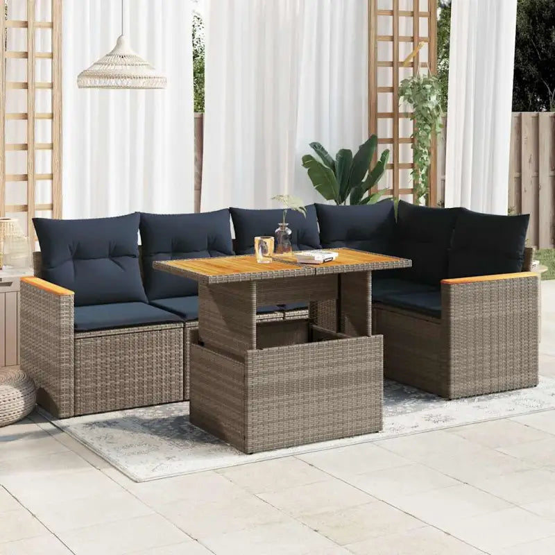 Loungeset met waterdichte zak en grijs materiaal van gepoedercoat staal - Grijs / met opbergruimte - Tuinsets