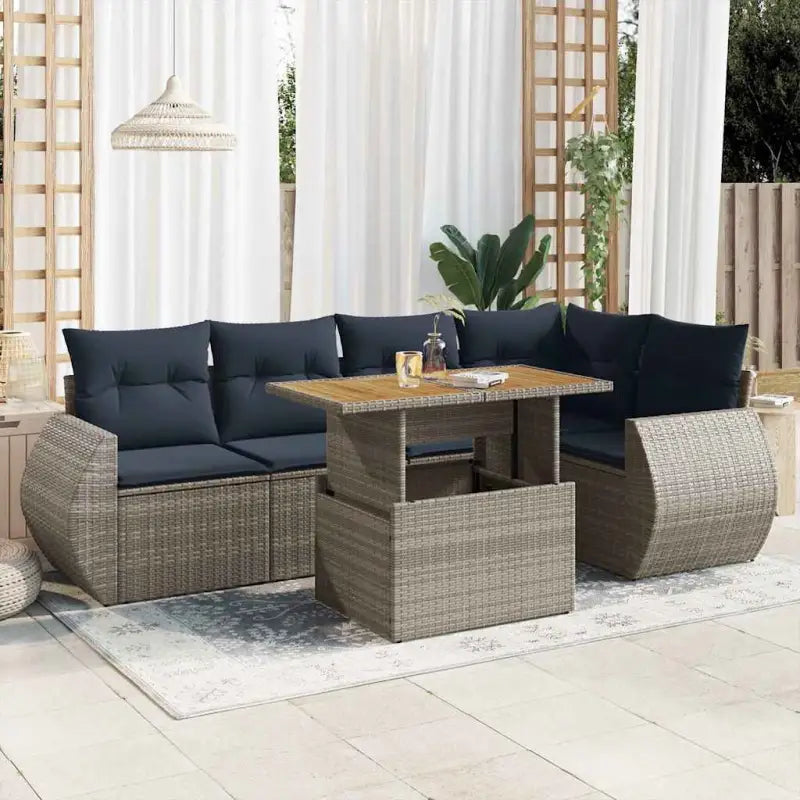 Loungeset met waterdichte zak en grijs materiaal van gepoedercoat staal - Grijs - Tuinsets