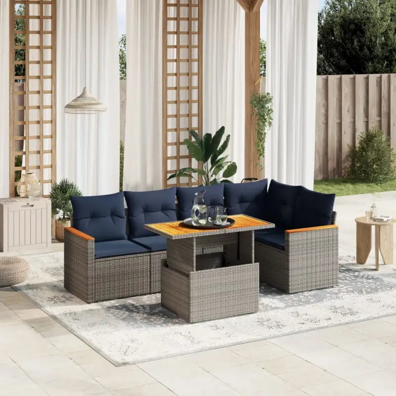 Loungeset met waterdichte zak en grijs materiaal van gepoedercoat staal - Grijs / zonder opbergruimte - Tuinsets