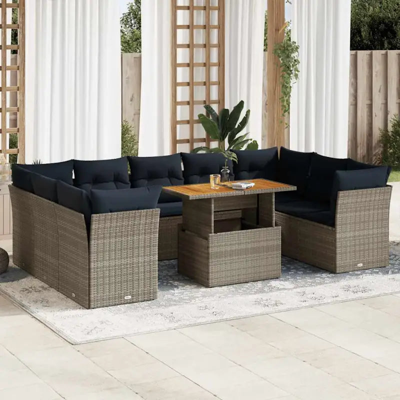 Loungeset met waterdichte zak en grijs materiaal voor buiten - Grijs - Tuinsets