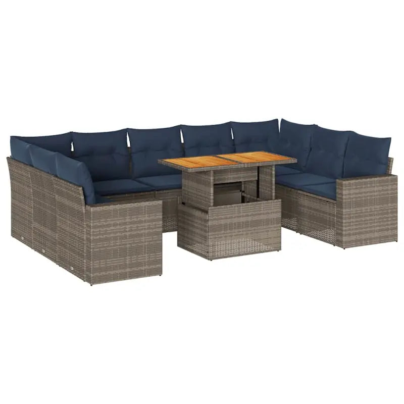 Loungeset met waterdichte zak en grijs materiaal voor buitengebruik - Grijs - Tuinsets