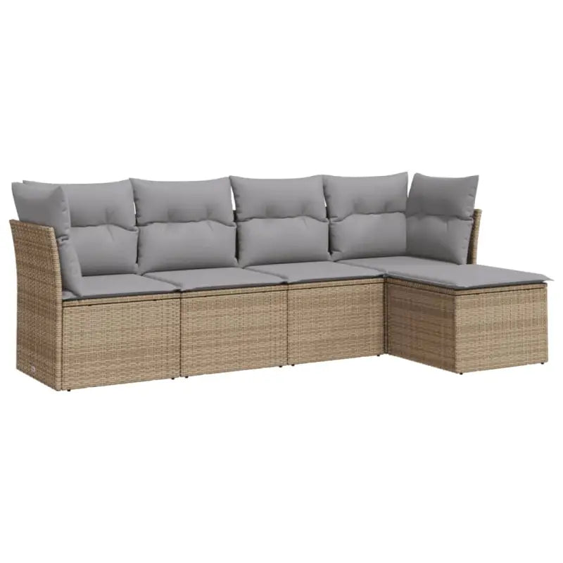 Loungeset van beige materiaal en gepoedercoat staal voor je tuin - Tuinsets