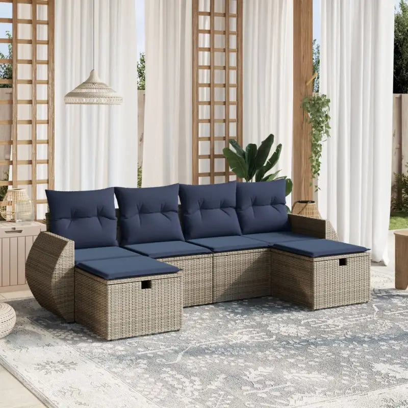 Loungeset van bruin gepoedercoat staal met comfortabele afmetingen - Grijs / zonder opbergruimte - Tuinsets