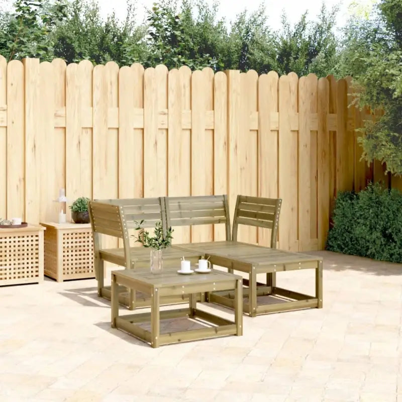 Loungeset van geïmpregneerd grenenhout voor buitencomfort - Naturel geïmpregneerd / zonder kussens - Tuinsets