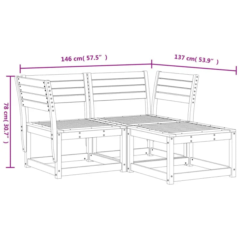 Loungeset van geïmpregneerd grenenhout voor buitencomfort - Tuinsets