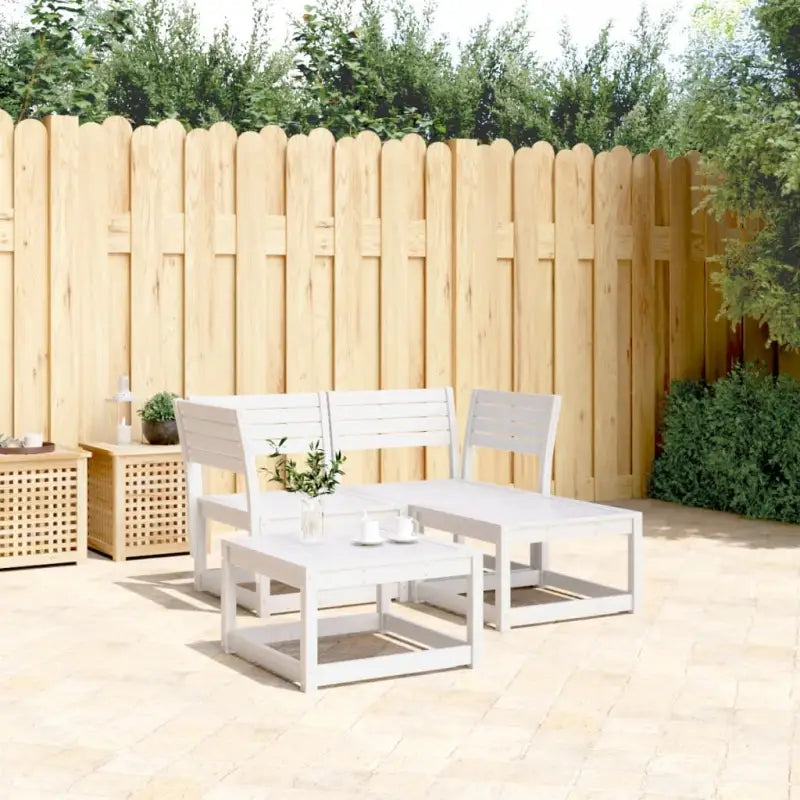 Loungeset van geïmpregneerd grenenhout voor buitencomfort - Wit / zonder kussens - Tuinsets