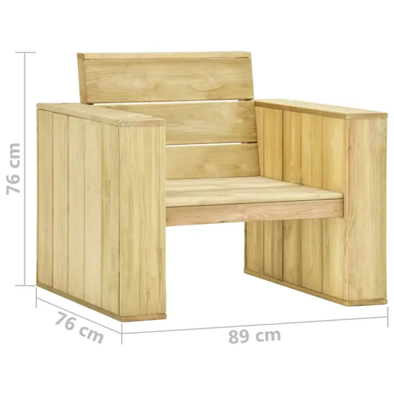 Loungeset van geïmpregneerd grenenhout voor in de tuin - Tuinsets