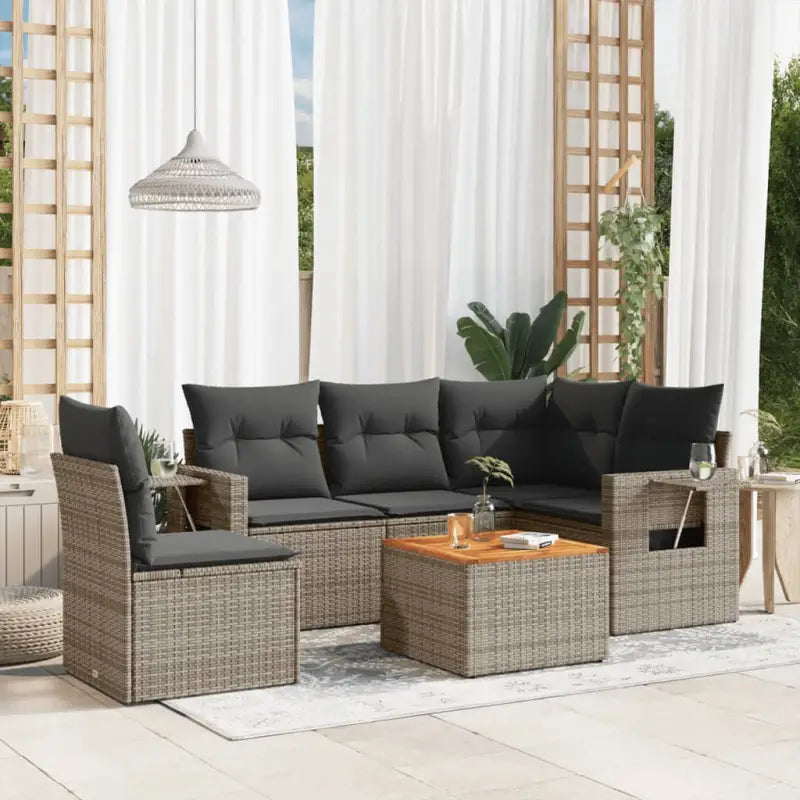 Loungeset van gemengd beige materiaal voor buiten ontspanning - Grijs / 2x middle + table + 1x corner - Tuinsets