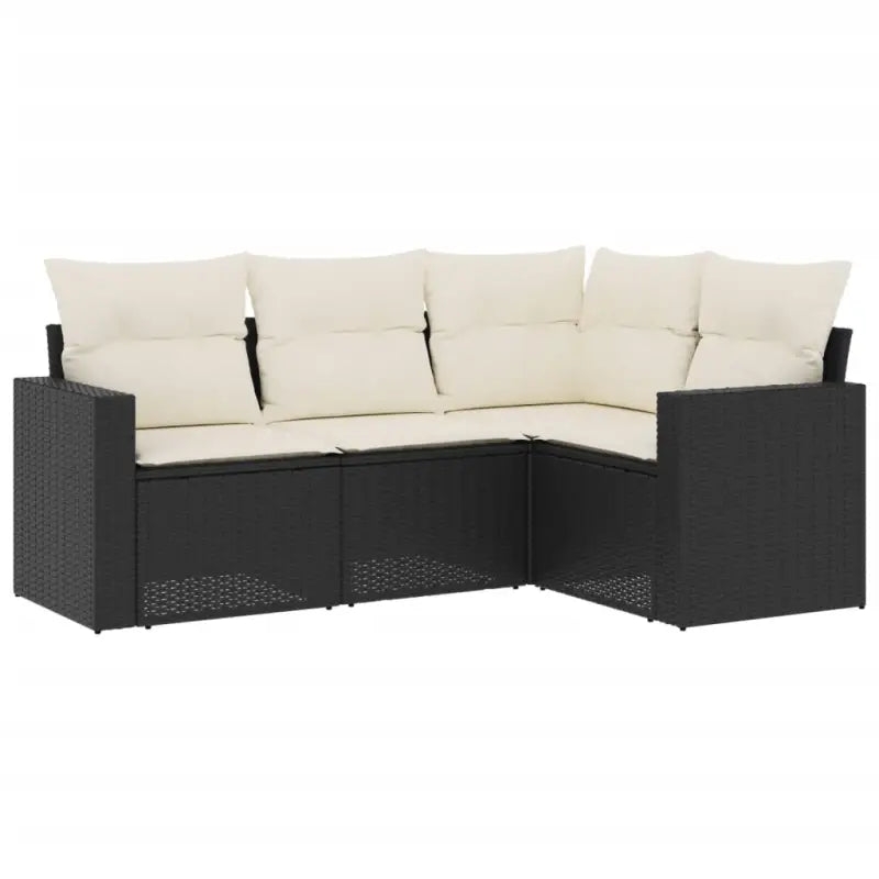 Loungeset van gepoedercoat staal voor tuin of terras in zwart materiaal - Tuinsets