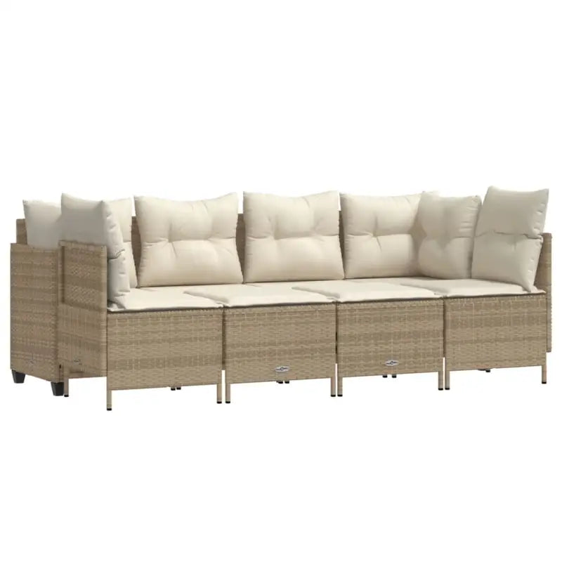 Loungeset van gepoedercoated staal met beige materiaal voor tuin en terras - Tuinsets