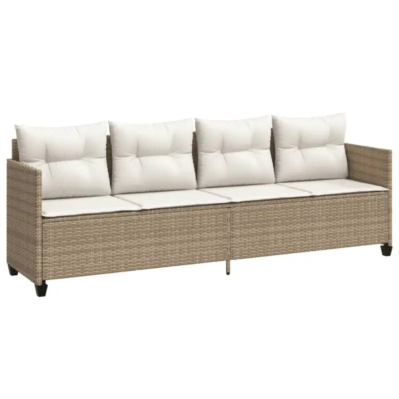 Loungeset van gepoedercoated staal met beige materiaal voor tuin en terras - Tuinsets