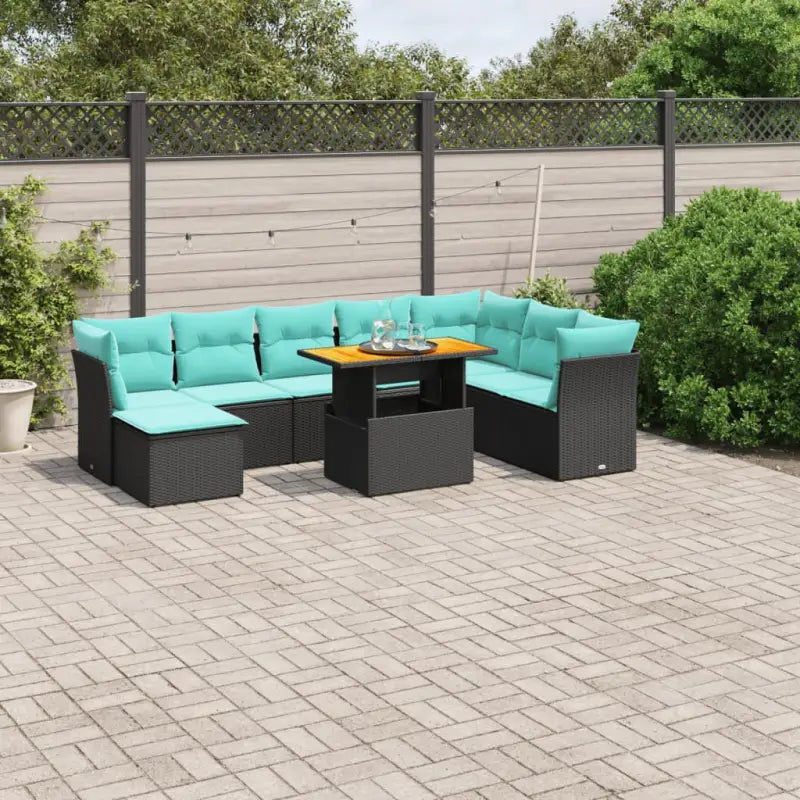 Loungeset van grijs materiaal en gepoedercoat staal met afmetingen - Zwart / zonder opbergruimte - Tuinsets