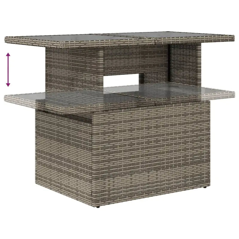 Loungeset van grijs materiaal en gepoedercoat staal voor tuin en terras - Tuinsets