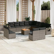 Loungeset van grijs materiaal met gepoedercoat staal afmetingen - Tuinsets