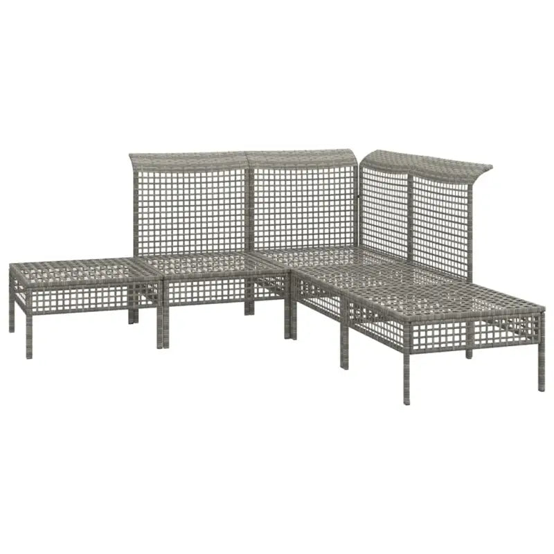 Loungeset van grijs materiaal met gepoedercoat staal afmetingen - Tuinsets