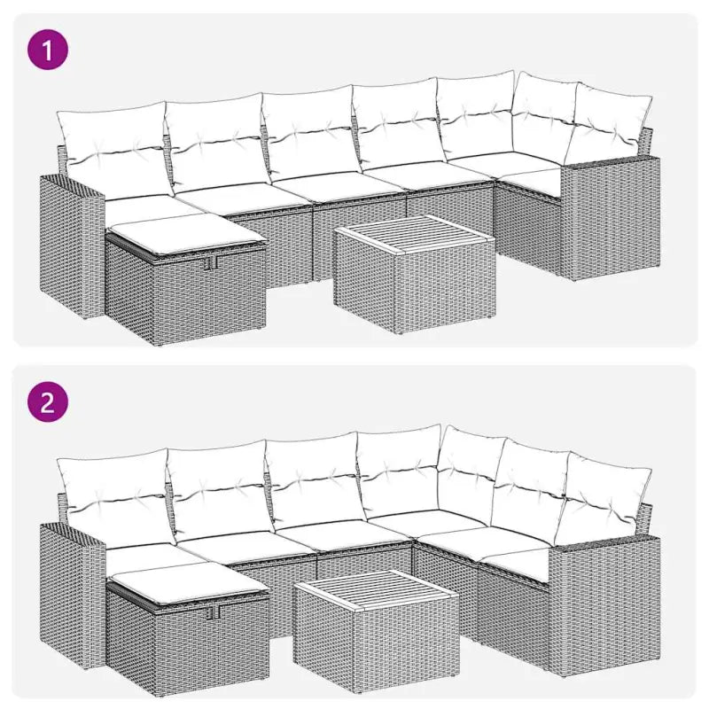Loungeset van grijs materiaal met gepoedercoat staal en comfortabele afmetingen - Grijs - Tuinsets