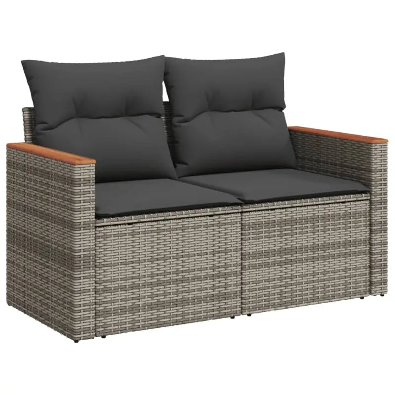 Loungeset van grijs materiaal met gepoedercoat staal en mooie afmetingen - Tuinsets