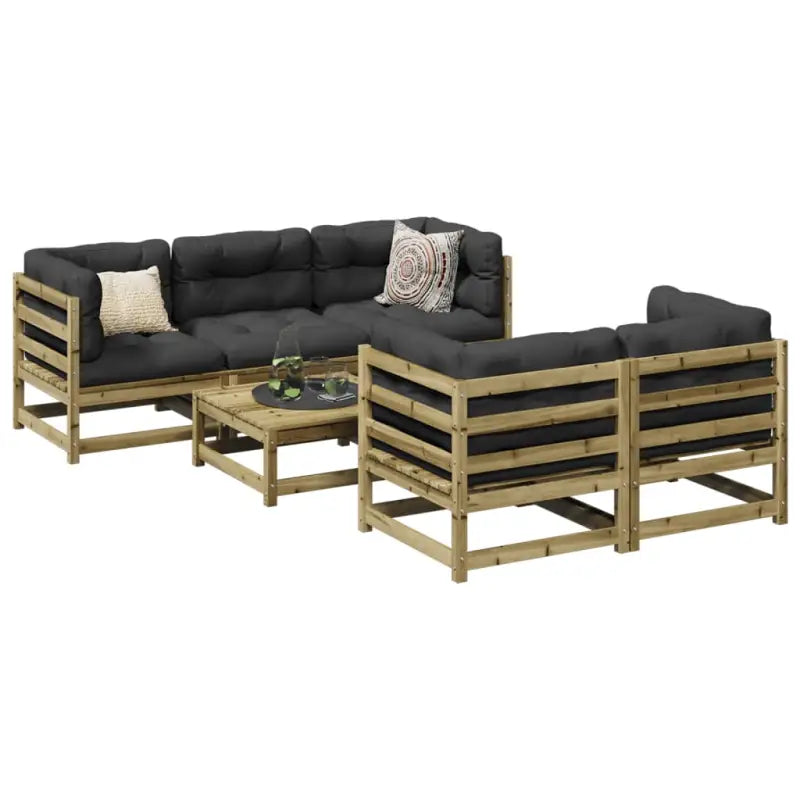 Loungeset van massief douglas vurenhout voor buitenruimte - Naturel geïmpregneerd / Ja - Tuinsets