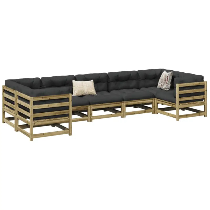 Loungeset van massief Douglas vurenhout voor je tuin of terras - Naturel geïmpregneerd / met kussen - Tuinsets