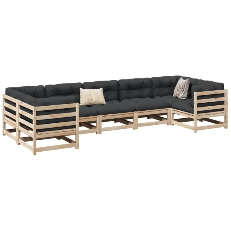 Loungeset van massief Douglas vurenhout voor je tuin of terras - Natuurlijk grenenhout / met kussen - Tuinsets