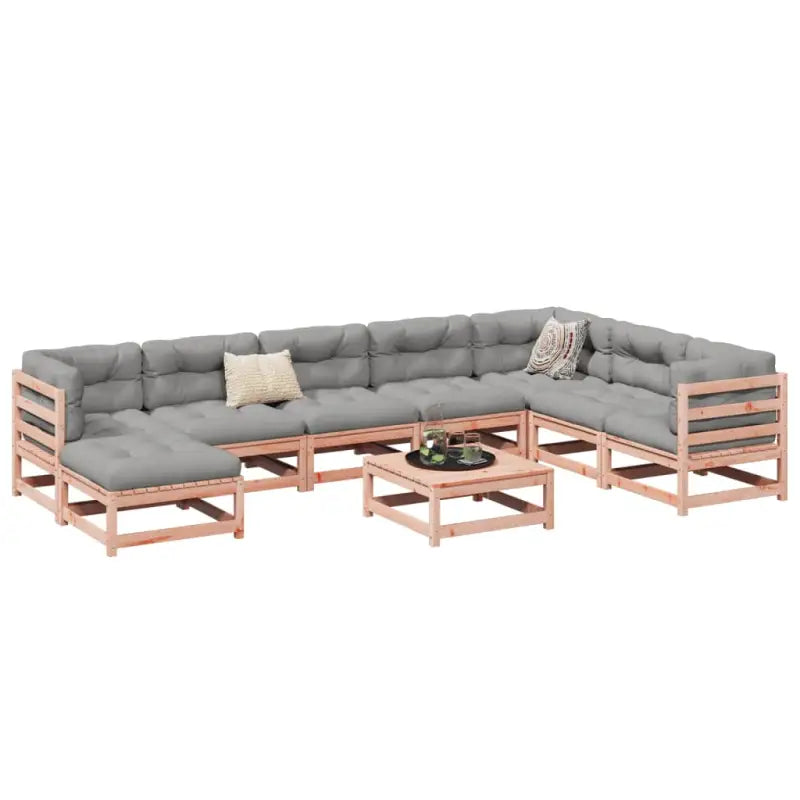 Loungeset van massief douglas vurenhout voor je tuin of terras - Natuurlijk douglashout / zonder kussen - Tuinsets