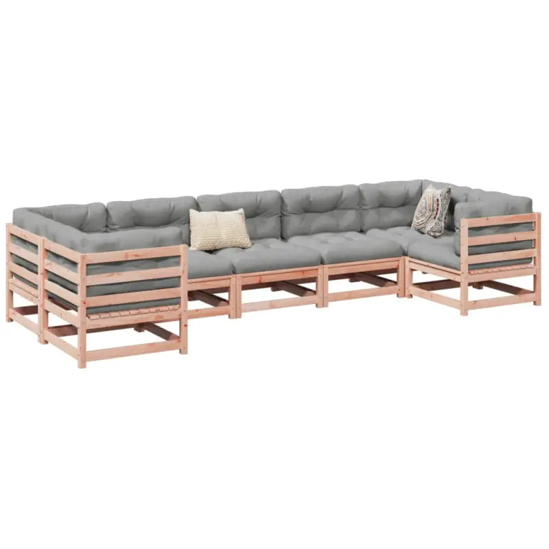Loungeset van massief Douglas vurenhout voor je tuin of terras - Natuurlijk douglashout / met kussen - Tuinsets