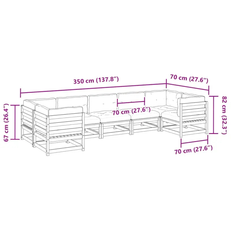 Loungeset van massief Douglas vurenhout voor je tuin of terras - Tuinsets