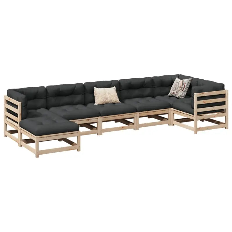 Loungeset van massief douglas vurenhout voor uw tuin of terras - Natuurlijk grenenhout / Ja - Tuinsets
