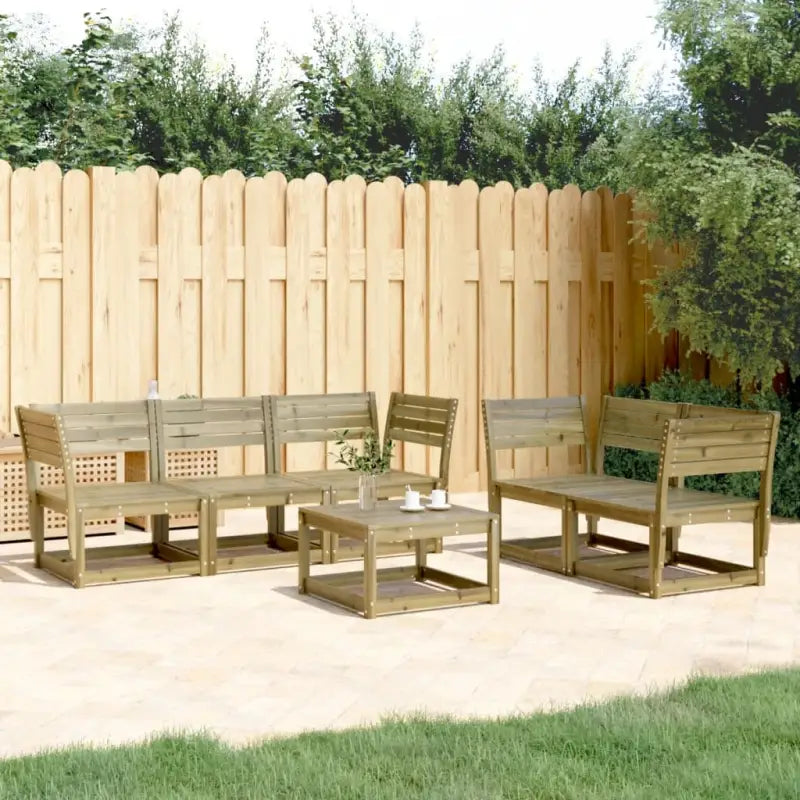Loungeset van massief grenenhout met comfortabele zitervaring - Naturel geïmpregneerd / zonder kussens - Tuinsets