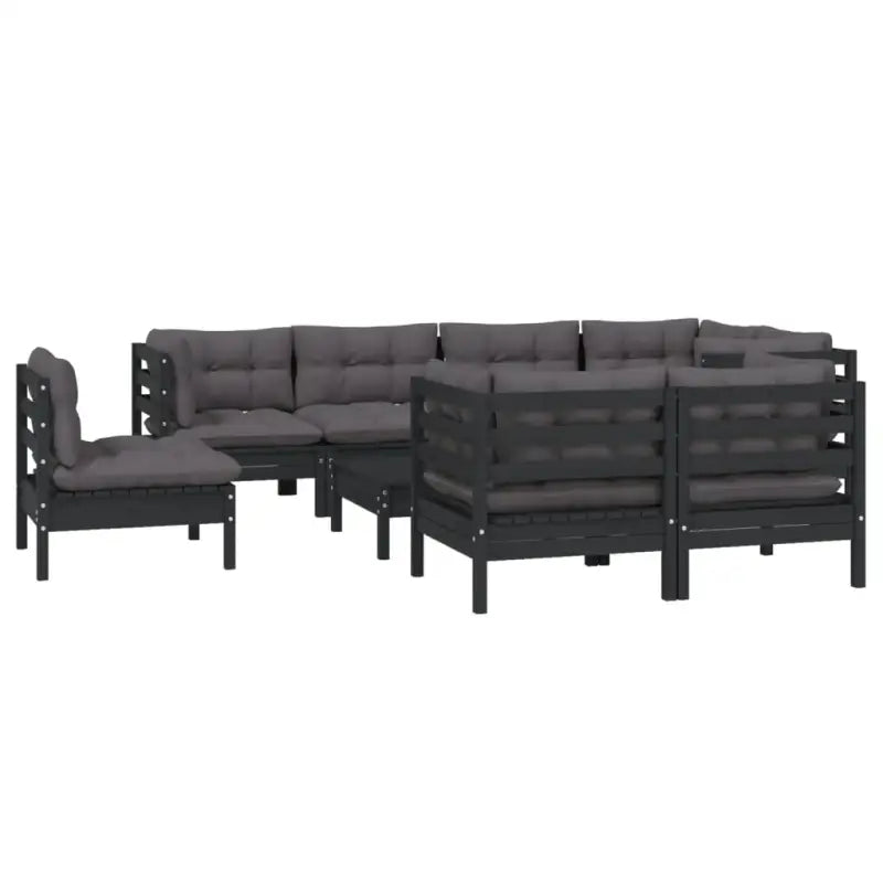 Loungeset van massief grenenhout met voetenbank en tafel voor tuinplezier - Tuinsets