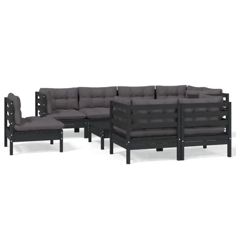 Loungeset van massief grenenhout met voetenbank en tafel voor tuinplezier - Tuinsets