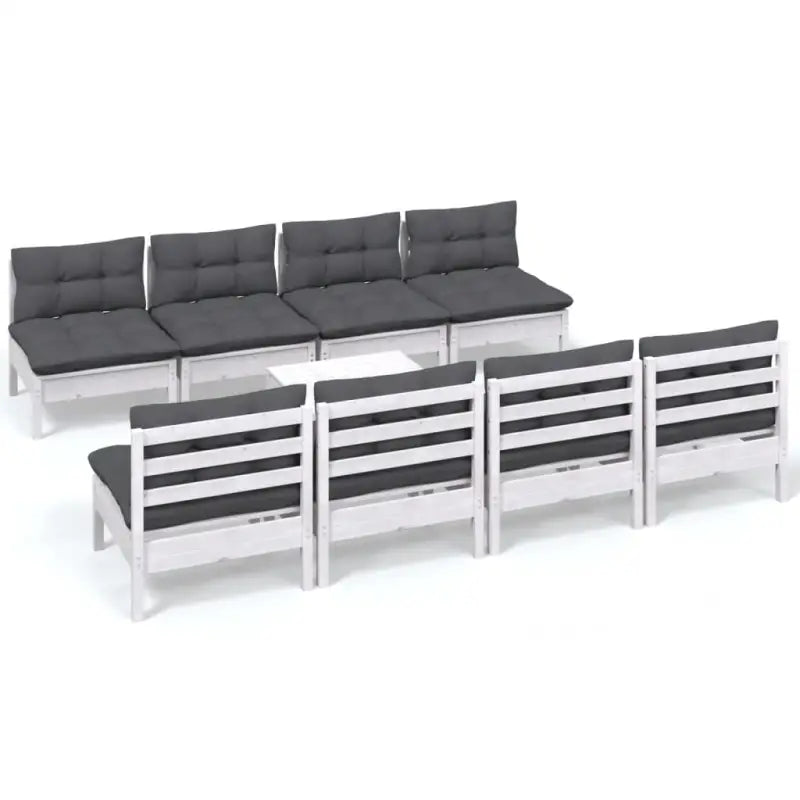 Loungeset van massief grenenhout met voetenbank en tafel voor tuin ontspanning - Tuinsets
