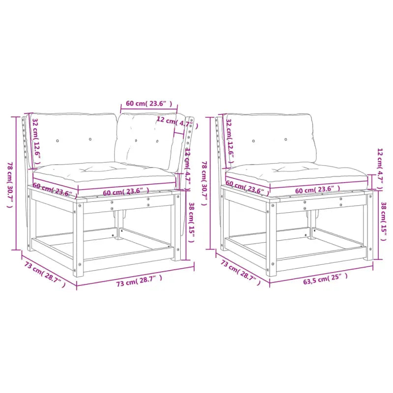 Loungeset van massief grenenhout voor een comfortabele zitervaring - Tuinsets