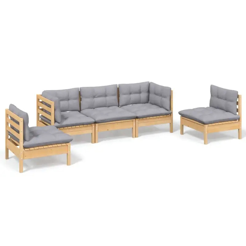 Loungeset van massief grenenhout voor gezellige buiten ontspanning - Tuinsets
