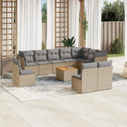 Loungeset van poly rattan en gepoedercoat staal voor buitengebruik - Tuinsets