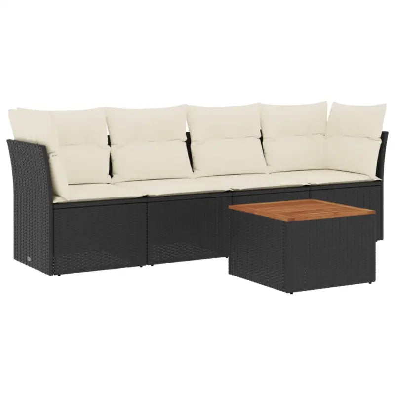 Loungeset van poly rattan en gepoedercoat staal voor tuin of terras - Tuinsets