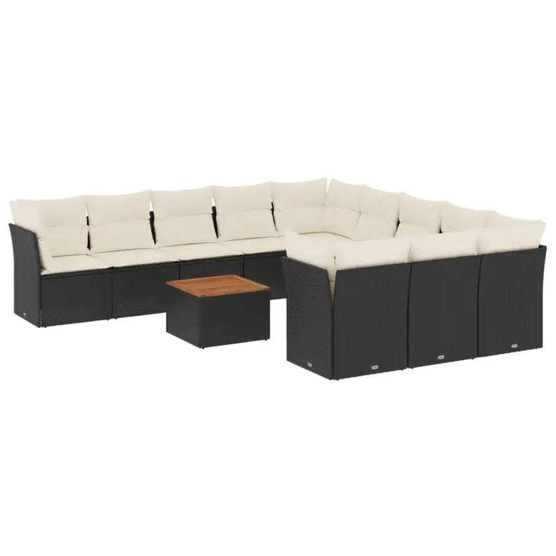 Loungeset van poly rattan en gepoedercoat staal voor tuin of terras - Tuinsets