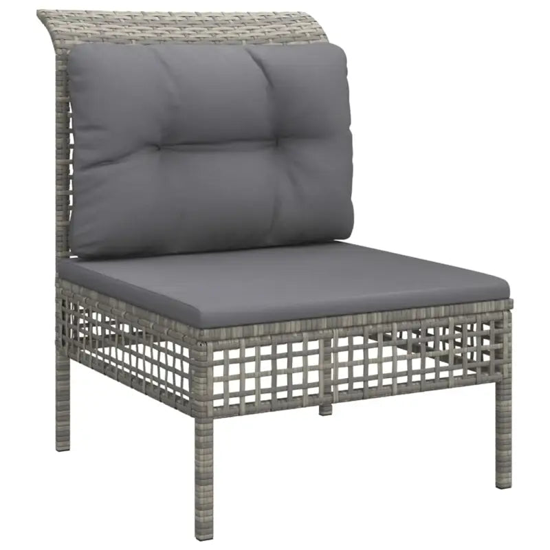 Loungeset van poly rattan met gepoedercoat staal in grijs materiaal - Tuinsets