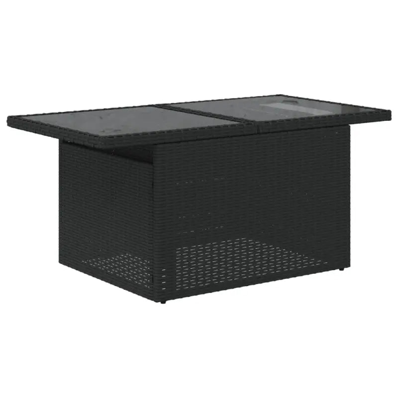 Loungeset van zwart materiaal en gepoedercoat staal voor buiten - Tuinsets