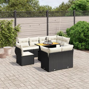 Loungeset van zwart materiaal en gepoedercoat staal voor je tuin - Tuinsets