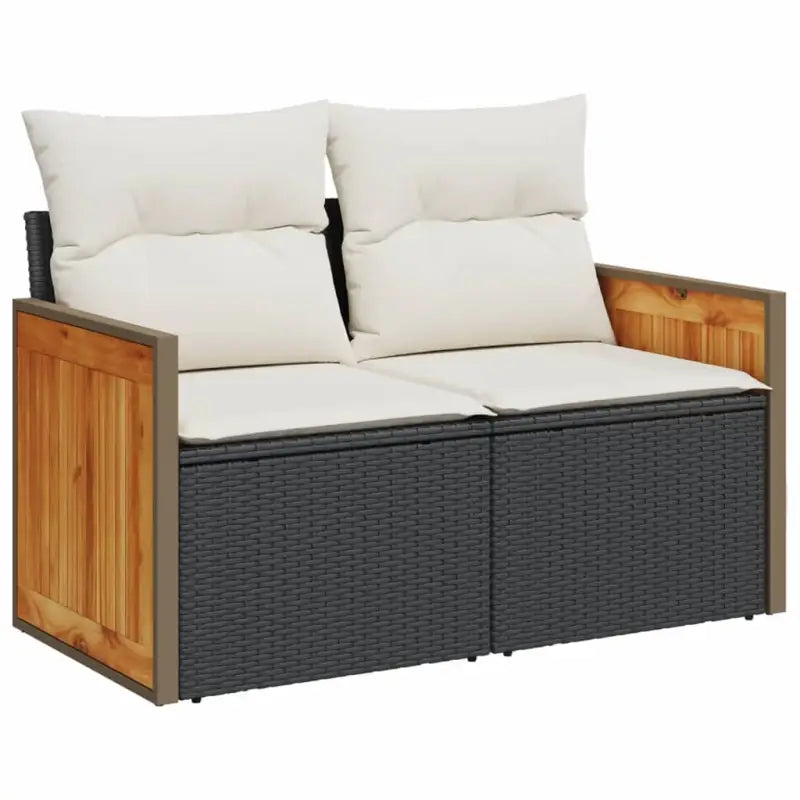Loungeset van zwart materiaal met gepoedercoat staal en goede afmetingen - Tuinsets