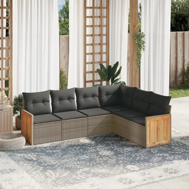 Loungeset van zwart materiaal met gepoedercoat staal en goede afmetingen - Grijs / Zonder tafel - Tuinsets