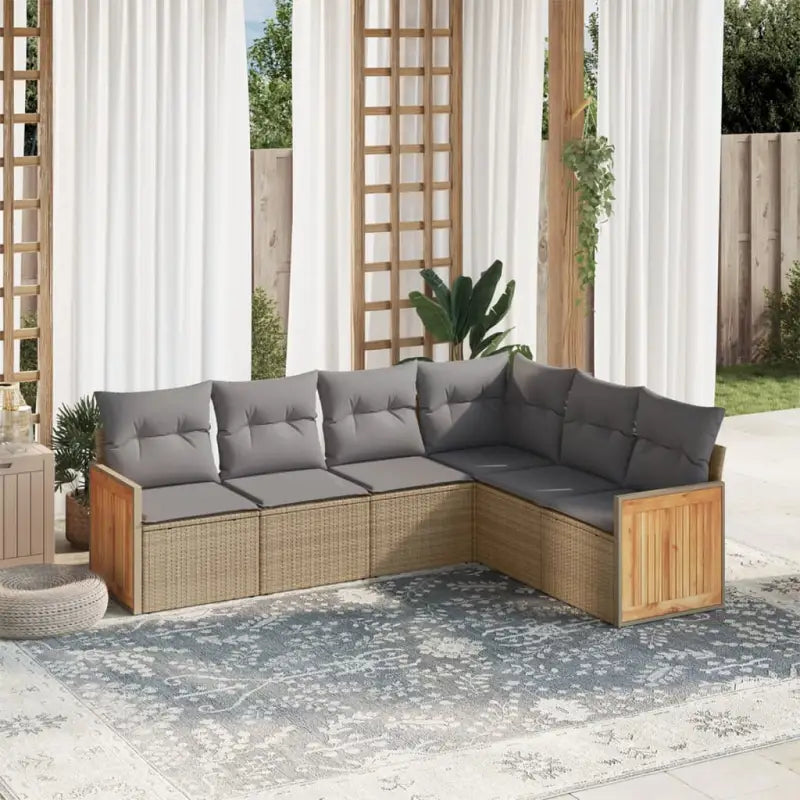 Loungeset voor buiten met beige materiaal en gepoedercoat staal - Tuinsets