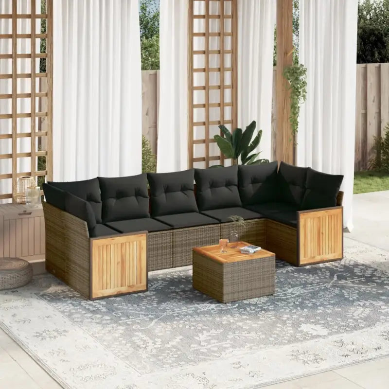 Loungeset voor buiten van grijs materiaal met gepoedercoat staal - Grijs - Tuinsets