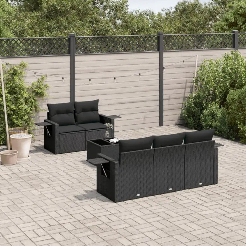 Loungeset voor de tuin van grijs materiaal met gepoedercoat staal - Zwart - Tuinsets