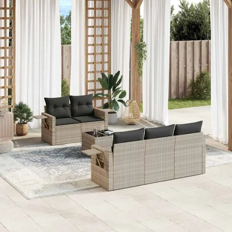 Loungeset voor de tuin van grijs materiaal met gepoedercoat staal - Lichtgrijs - Tuinsets