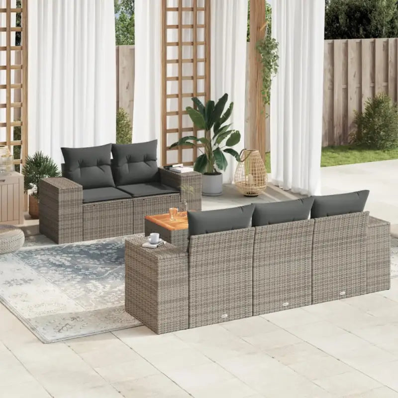 Loungeset voor tuin met gepoedercoat staal en waterdichte tas in grijs - Grijs - Tuinsets