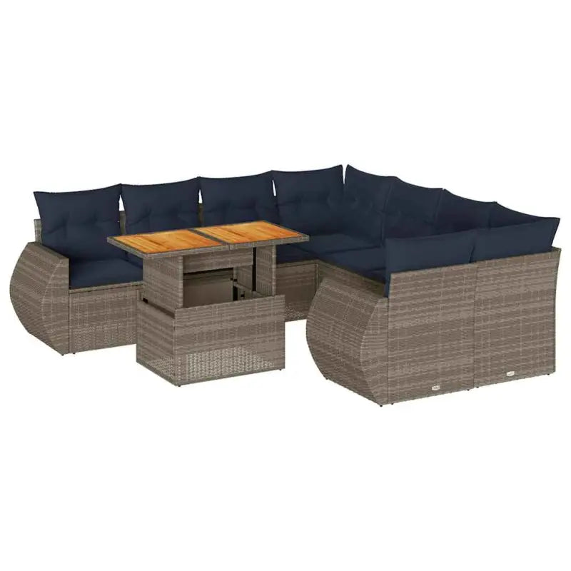 Loungeset voor tuin met grijs materiaal en gepoedercoat staal afmetingen - Tuinsets