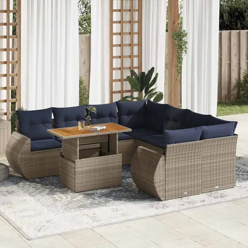 Loungeset voor tuin met grijs materiaal en gepoedercoat staal afmetingen - Tuinsets