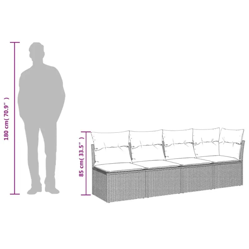 Loungeset voor tuin met grijs materiaal en gepoedercoat staal afmetingen - Tuinsets